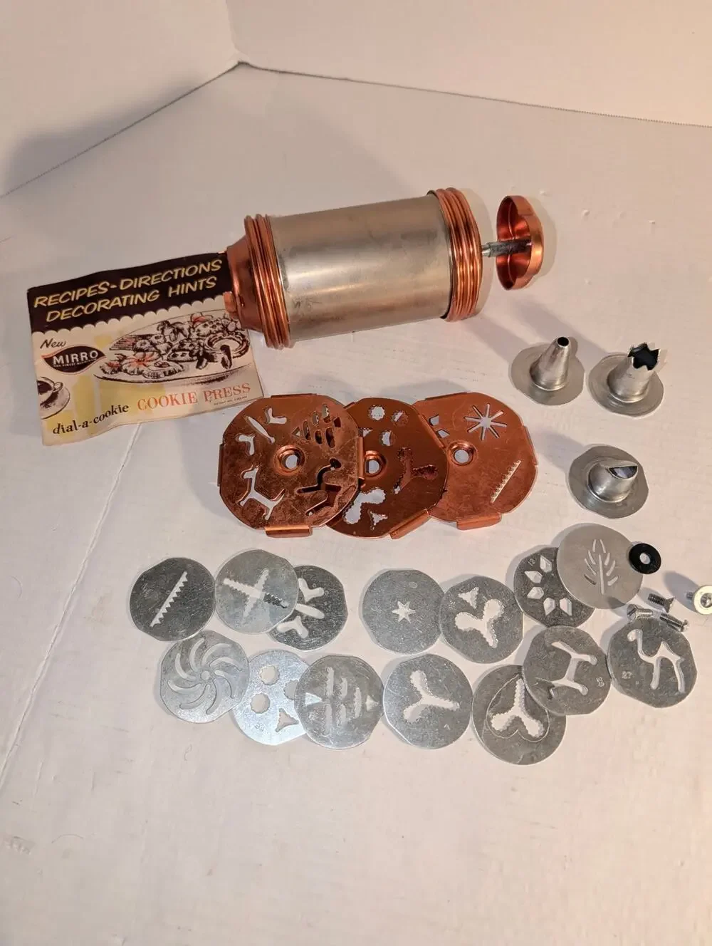 Vintage Mirro Dial-A-Cookie Set Complete Instructions Attachments